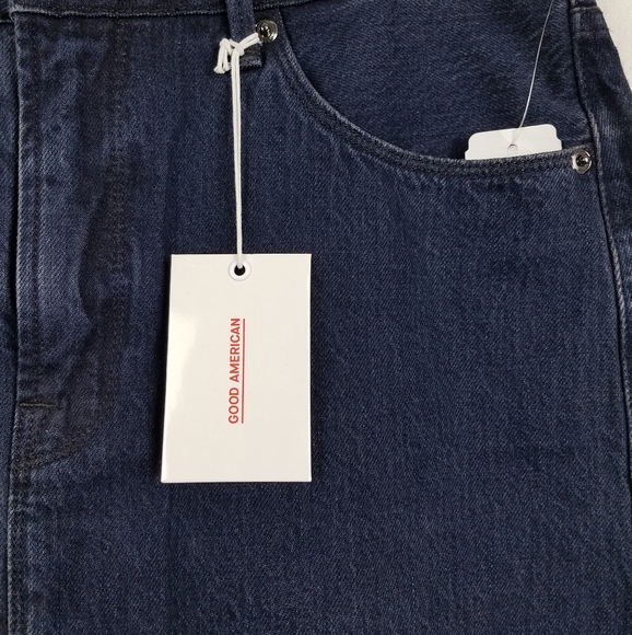 Good American The Frayed Mini denim skirt sz 10 - Picture 5 of 8